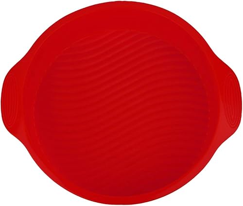 Molde de pastel antiadherente forma redonda 11 pulgadas pastel hornear pan silicona calor para pastel de capa (rojo)