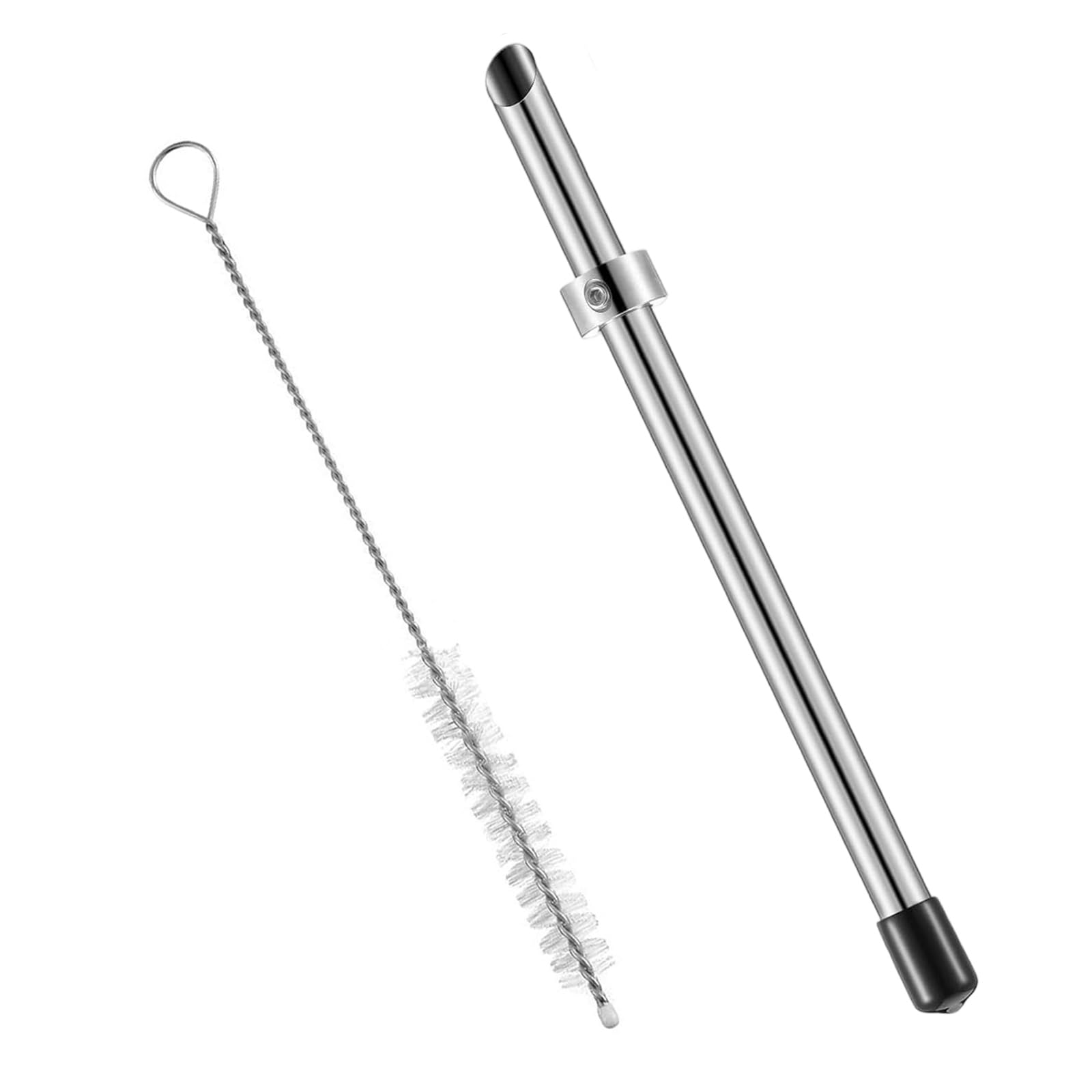 Msioytog Stainless Steel Straw Puncher and Cleaning Brush for Lemonades Cups Beverage Preparation Tool Accessories Lid Hole Puncher for Straw