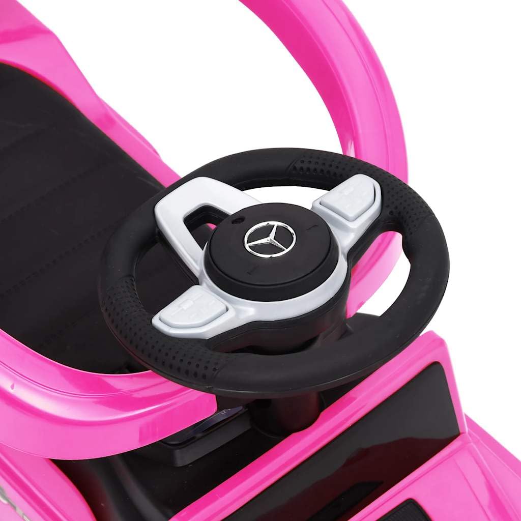 Rutschauto G63 Rosa mit Lenkrad, Sitz und Schiebebügel, Babywalker Kinderfahrzeug aus Kunststoff mit Staufach, 25 kg belastbar, für Kleinkind 12 36 Monate drinnen draußen