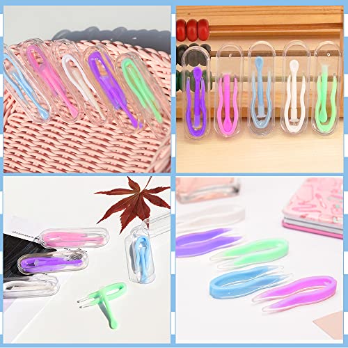 LYTIVAGEN 10Pcs Pinces a lentilles de Contact, Pince à épiler en Silicone, Pinces pour lentilles de Contact Souples et rigides pour lentilles de Contact avec boîte pour Voyage (5 Couleurs) - Image 5