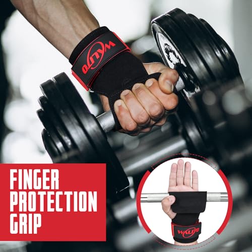 Image of Weight Lifting Wrist Strap,Double Layer Leather Wrist Wraps with Neoprene Padding for Weightlifting & Deadlifts - Adjustable Gym Straps for Men & Women