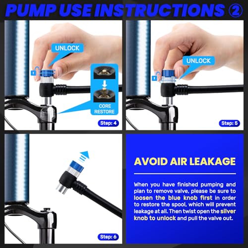 Gylbuz High Pressure Shock Pump: Bike Shock Air Pump with Gauge 400 PSI for Front Fork and Rear Suspension for Mountain Road Bicycle Fits Schrader Valve