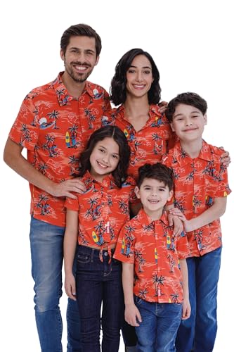 Marvel Spider-Man Matching Family Hawaiian Button Down Shirt Toddler to Adult Sizes (2T - 2XL)