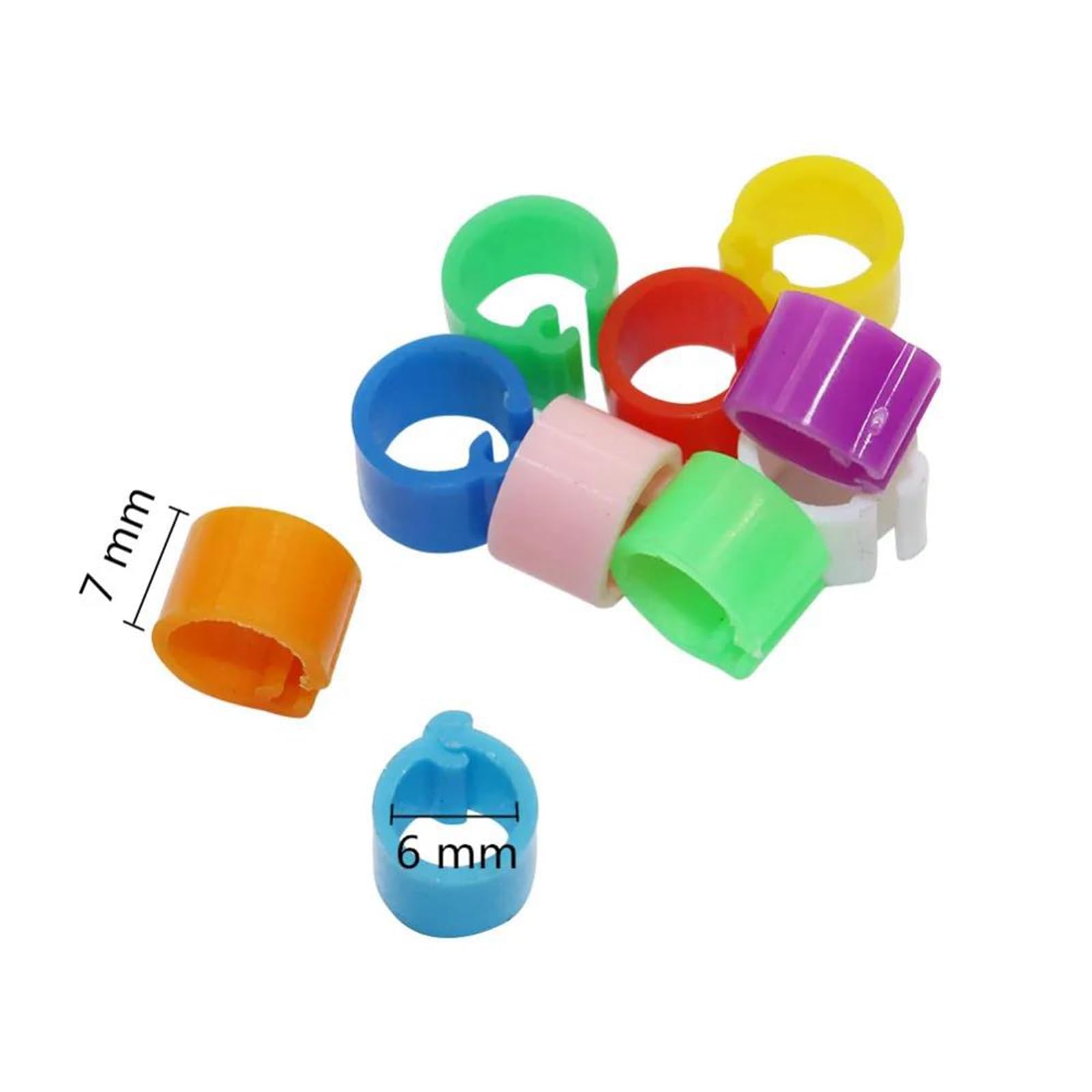 2000 pezzi di anelli per zampe da addestramento per uccelli non numerati, anelli di identificazione a baionetta per piccioni, diametro interno 6 mm,Tipo 4,Diametro interno 6 mm