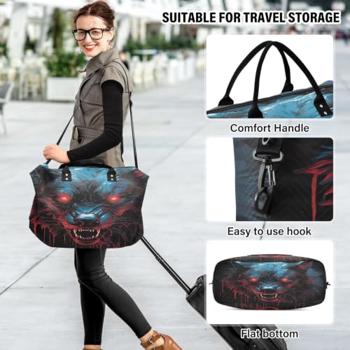 Sac de voyage loup noir avec trousse de toilette pour week-end - 6