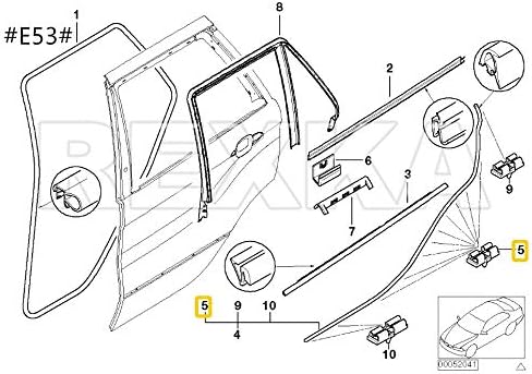 Miniatura 5 de Rexka 10 clips de sello de puerta para BMW 51717006757 E53 E70 E65 E66 E67 7 Series X5