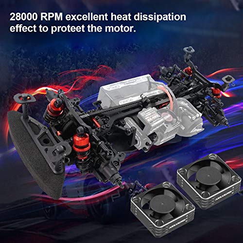 2Pack Rc Car Motor Cooling Fan Heatsink 28000Rpm Brushless Esc Cooling Fan For Rc Car 1/8 1/10 540 550 Motor (Black+Silver) #TOP4