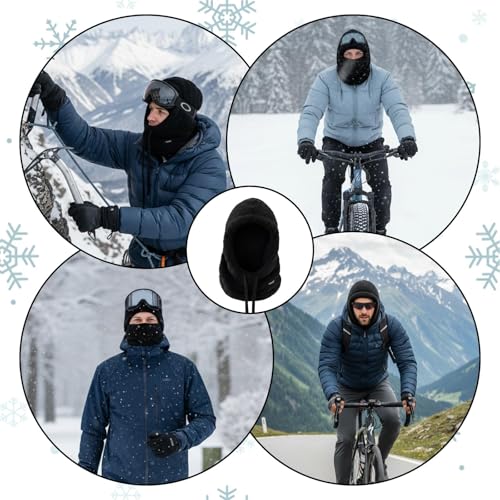 JazRvr Kapuzenschal Damen 2-in-1, Weiche Fleece Schalmütze mit integriertem Schal, Atmungsaktiv & Warm, Für Spaziergänge, Einkäufe und Reisen