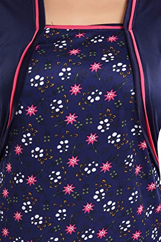 Image of Fabme Women's Satin Floor Length Night Dress Nighty