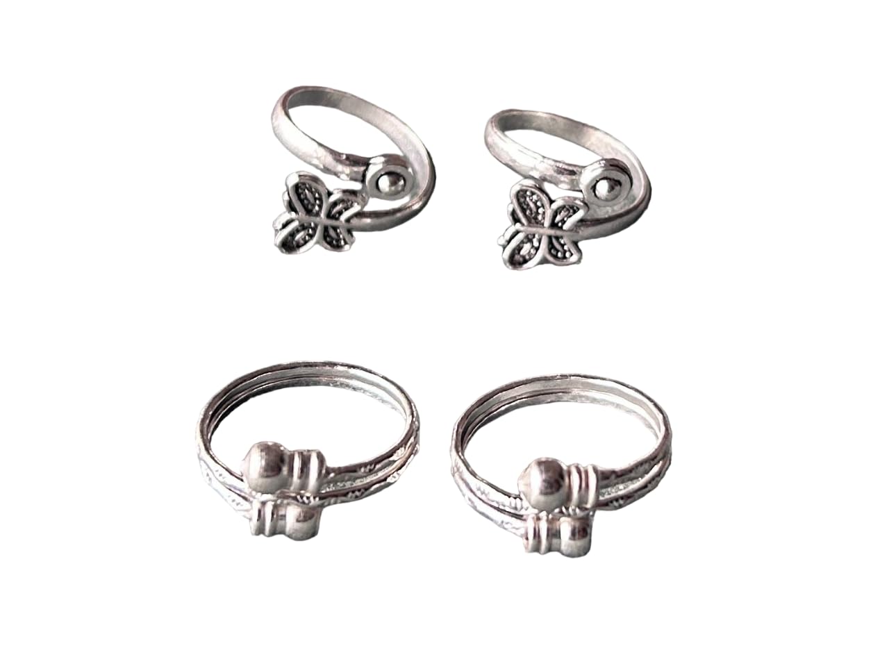Women & Girls Metal Fancy Glossy finish Toe Ring Adjustable Bichiya/Leg Finger Ring_Combo_2 (A_C_P_110741_Silver)-image-35