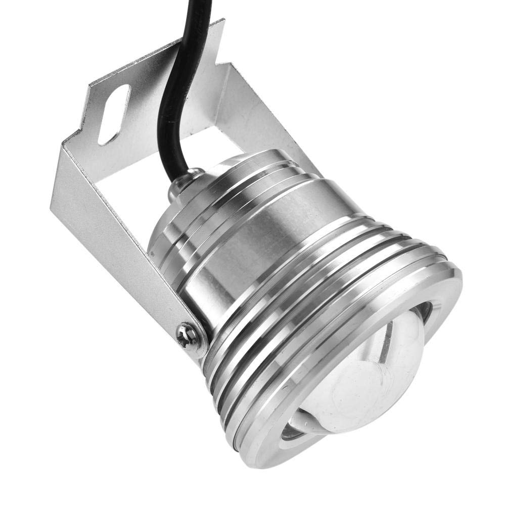 Garsent Luci a LED da Immersione, 12V 10W RGB LED IP65 Lampada da faretto per Acquario Impermeabile con Telecomando per Paesaggio, Piscina, Stagno, Acquario, ECC.(Argento)