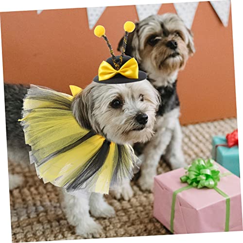 Disfraz abeja para perro con falda y sombrero miniatura 5