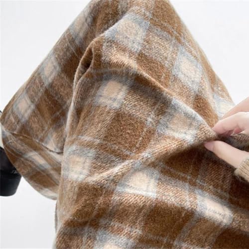 Solid Color Casual High Waist Vintage Slim Fit Plaid Women's Long Skirt3