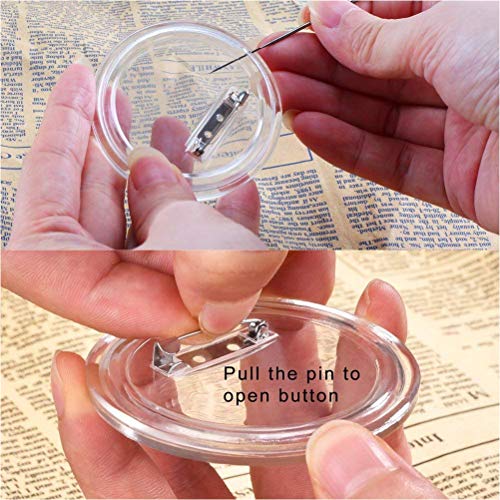 BUYGOO 30Pack 2.4 inch Clear Button Pins Make Your Own Buttons Picture Button Pin Acrylic Design Button Badge Clear Picture Buttons Badges Kit for DIY Crafts and Children's Paper Craft Activities - Thumbnail 6