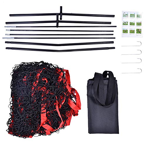 EVTSCAN 7' X 7' Baseball & Softball Practice Hitting & Pitching Net with Bow Frame, Carry Bag and Bonus Strike Zone, Great for All Skill Levels, Regulation