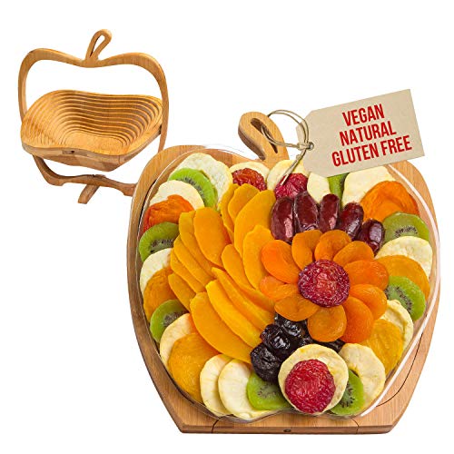 Dried Fruit Gift Basket Tray Turns into Basket, Healthy Gourmet Snack Box, Holiday Food Tray - Bonnie & Pop