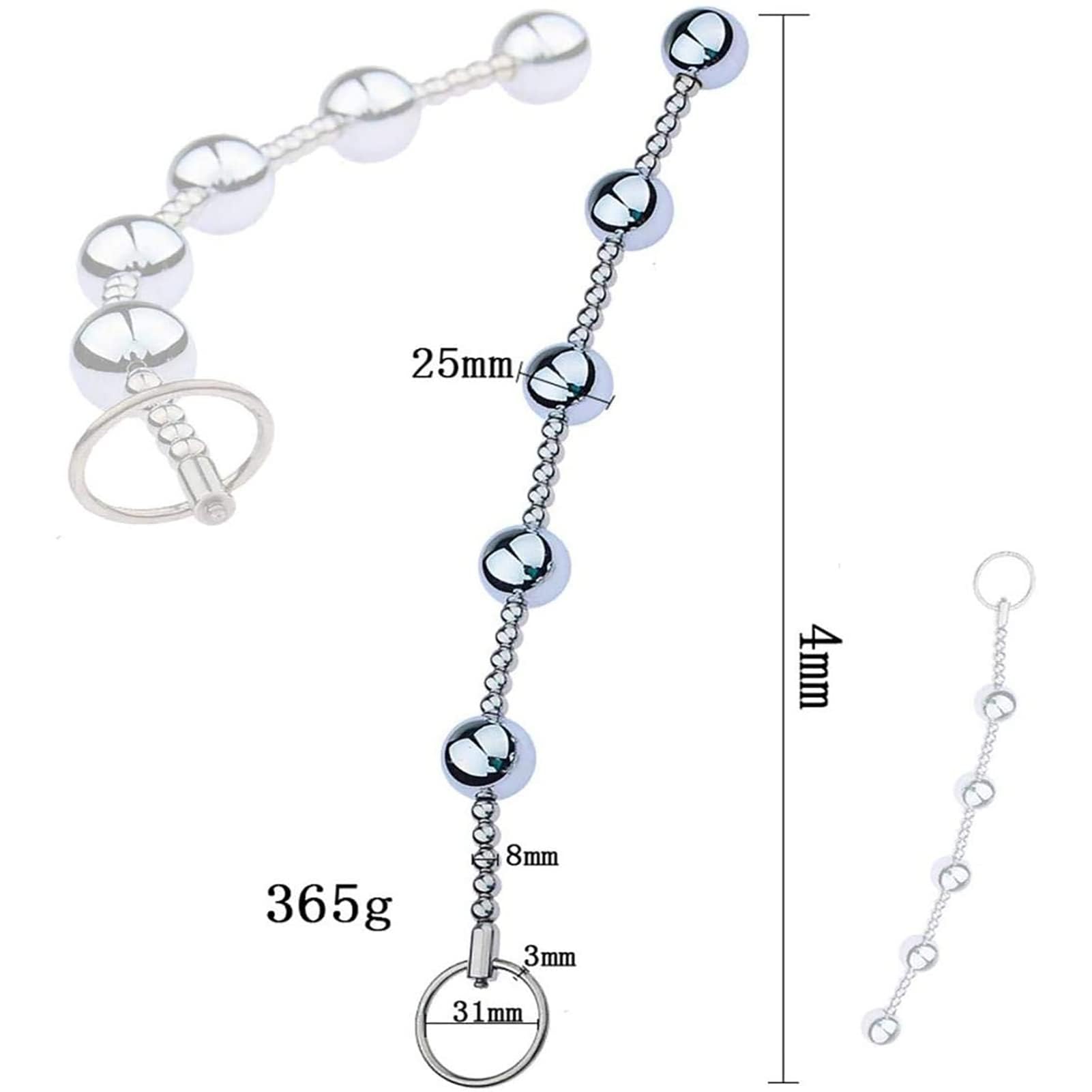 Falli anali BDSM, palline anali, catene anali in metallo, palline anali grandi in acciaio inossidabile, catene a sfere con palline anali, giocattoli sessuali anali SM for uomini e donne