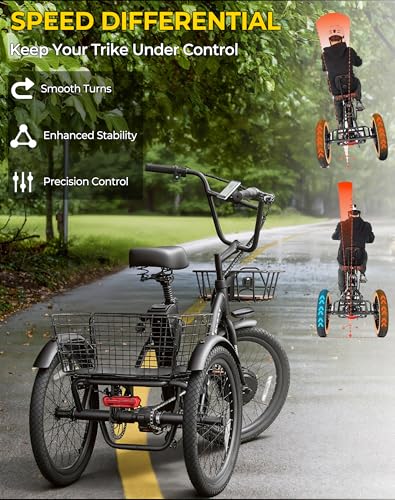 Skeri Electric Trike, 500W(Peak 1000W) Electric Tricycle for