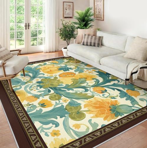 Tapis lavable à motif botanique pour sol facile à nettoyer - 5