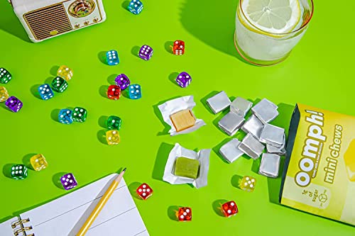 Oomph! Sweets, Low Sugar Mini Soft Candy Chews, Keto-Friendly Vegan Healthy Gluten Free Taffy, Treat For Kids And Adults, 6-Pack Fruit Variety (Passion Fruit, Lemon, Green Apple) #TOP6