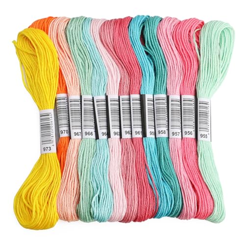Fils à broder pour point de croix et projets DIY aux nuances variées