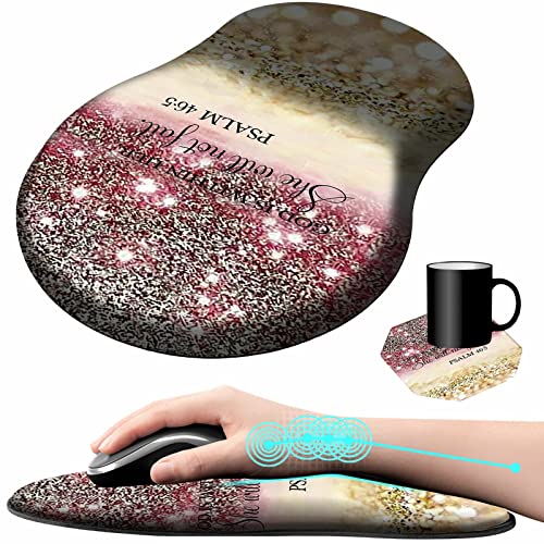 BEOTIWAD Ergonomic Mouse Pad with Wrist Rest,Proverbs 3-5 Quote