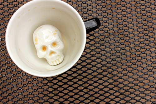 Creature Cups Skull Ceramic Cup (11 Ounce, Black Exterior) - Creepy Cups - Hidden Creature Inside Mug - Birthday, Halloween, Spooky Gift For Coffee & Tea Lovers #TOP6