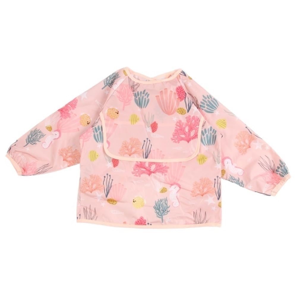 Tablier enfant manches longues rose S pour cuisine loisirs créatifs et garderie