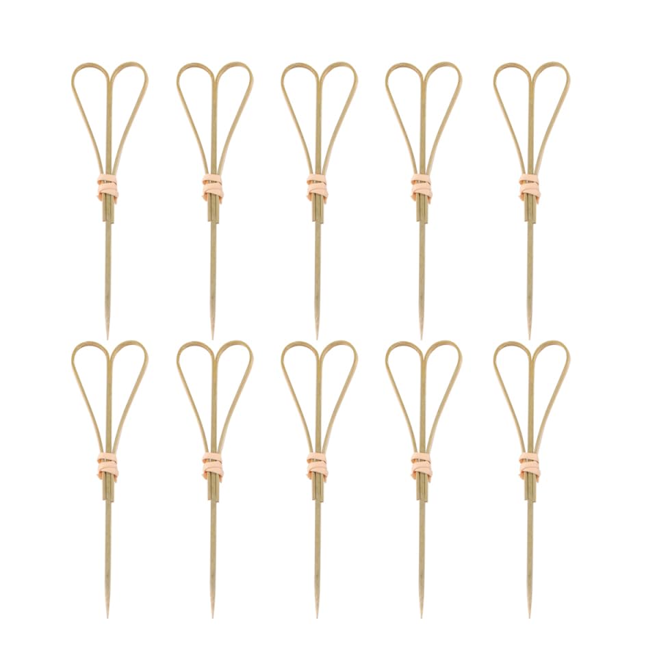 DOITOOL 50 Pcs Cocktail Picks for Bar Fruit Sticks Scissors Shaped Cocktail Stick Party Supplies, Green Bamboo Toothpicks for Appetizers, Fruit, Sandwiches, Mini Burgers