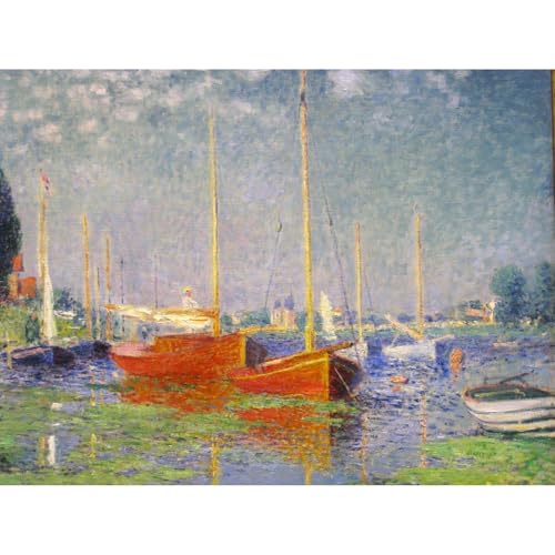 Poster Monet Bateaux rouges à Argenteuil pour habiller un grand mur blanc vide