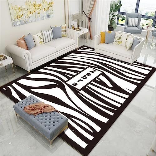 Tapis doux de chambre design abstrait rayé haute durabilité