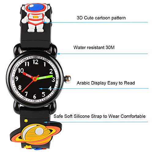 Image of Kids Watches for Boys Girls, 3D Cartoon Wrist Watch for Child Ages 3-8 | Cute Soft Silicone Watchband, Analog Dial, Daily Waterproof Durable, Birthday Christmas Ideal Gift for Little Child