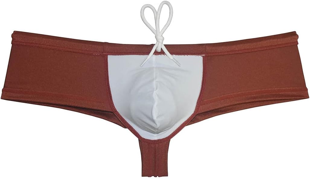 Men's Brazilian Bikini Thong Swimwear Drawstring Swimsuit Shiny Cheeky Swim Boxer Briefs Trunks - Image 7