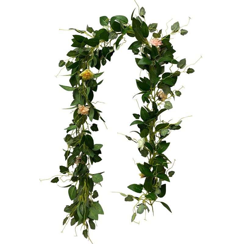 200 cm Eukalyptus künstliche Pflanze Girlande Wandbögen hängende Reben Hochzeit Wohnkultur Kamin Zimmer arrangieren gefälschte Weide Rattan