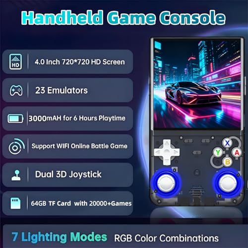 Image of Blorkbuy R36 Ultra Retro Handheld Game Console-2025 Model with 128GB, 4-Inch IPS Screen, Over 30K Games Mini Video Games Console, Supports 23 Emulators, Linux-Based Retro Gaming Console (Black)