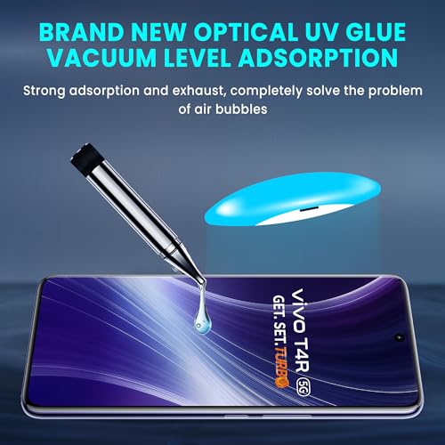 Image of ArmourPro UV Privacy Tempered Glass Screen Protector for Vivo T4R (6.77 Inch, Pack of 1) Edge to Edge Full Screen Coverage | Anti-Spy, Anti-Peeping & 9H Hardness Glass