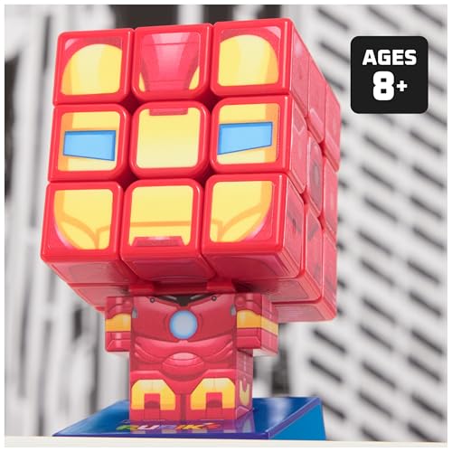 Image of Rubik's Cube, Iron Man Cuber, Marvel Collectible Fidget Toy & Desk Decor, Challenging Brain Teaser for Fans of Marvel Rivals & Action Movies, for Ages 8 & Up