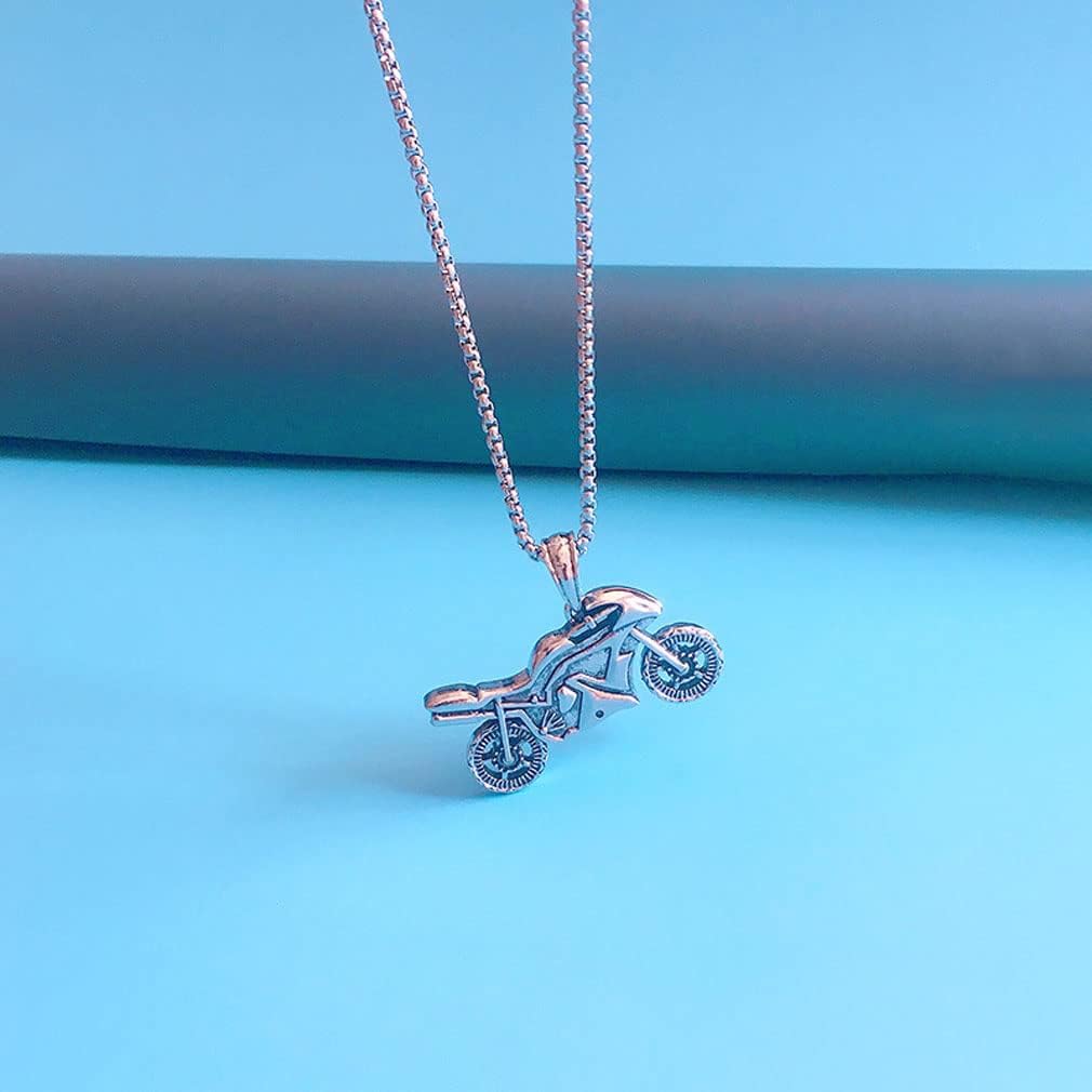 YAZILIND Titanium Steel Personality Motorcycle Shape Pendant Necklace Men's and Women's Vintage Hip-hop Style Jewelry - Image 4