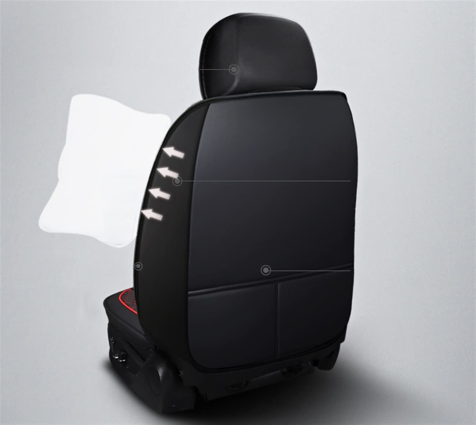 WILSEM Housse De Siège De Voiture 5 Places Accessoires De Voiture Intérieur Décoratif Housses De Siège Avant Et Arrière pour Dodge pour Caravane Coussins Siège (Color : Black Red 5 Seat 1)