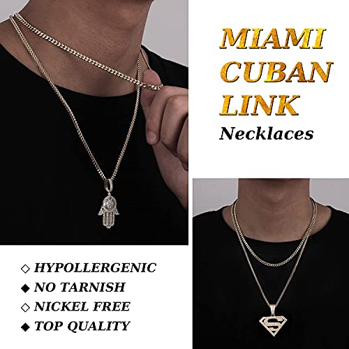 GOLD IDEA JEWELRY Luxurious Miami Cuban Link Chain Heavy 14k Gold Plated Stainless Steel Looks Like Solid Gold 18"-30" (30, 3mm) — view 3
