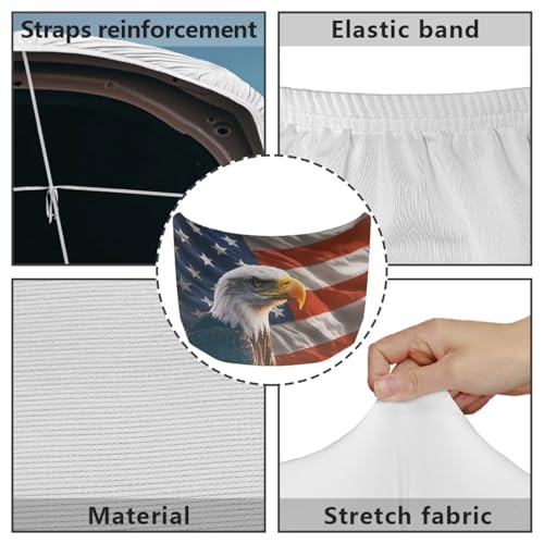 Image of USA Flag Eagle Hood Cover Protector for SUV Trucks Sedans, 59x39 Inch Stretchable Car Hood Wrap Blankets, Waterproof Sun-Proof Auto Exterior Accessories