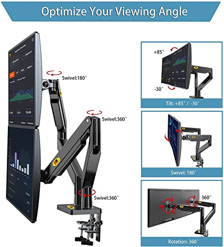 Gas Strut LED Monitor Desk Arm with Laptop Tray 360 Degree Swivel tilt (Long Arm) - Image 4