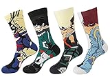 LFashion 4Pcs Anime Cosplay Socks Clothing Adult Men Women Accessories Props Colorful Unisex Stocks