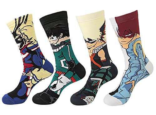 LFashion 4Pcs Anime Cosplay Socks Clothing Adult Men Women Accessories Props Colorful Unisex Stocks