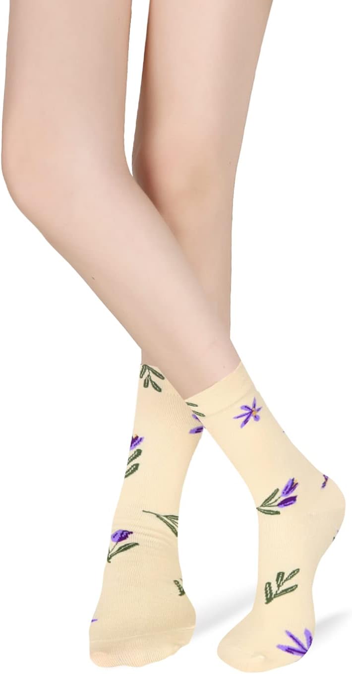 Benefeet Sox Womens Novelty Funny Crew Socks Girls Cute Animal Colorful Floral Patterned Silly Funky Casual Cotton Socks - Image 9