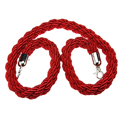 Paletti di delimitazione con corda, barriere per il controllo della folla con ganci, paletti di sicurezza per code, corda rossa, paletti divisori per code, 250 cm/8,2 piedi