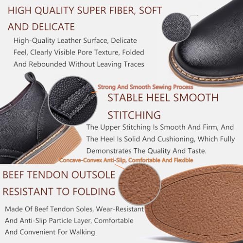Men's Leather Lace-up Classic Oxfords Fashion Low-Top British Non-Slip Business Formal Shoes Vintage Round Toe Block Heels Comfort Dress Oxford Shoes2