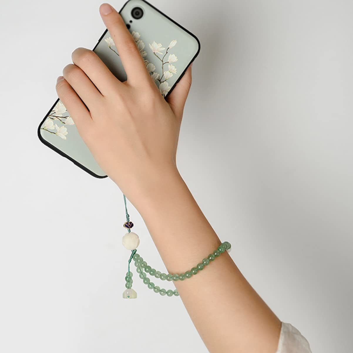 Gatuida Cordoncino per Cellulare Cristallo Verde, Laccio Compatto | Cinturino da Polso Leggero, Facile da Attaccare e Staccare, per Tablet e Camera, Idea Regalo Compleanno