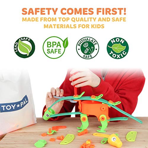 Toy Pal 90-Piece Stem Dinosaur Building Set - Build 4 Prehistoric Models And Inspire Your Child's Inner Engineer! #TOP4