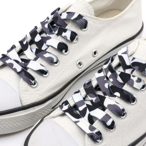 Image of Flat Colorful Shoelaces Gradient Rainbow Shoe Lace Shoestring 2 Pair